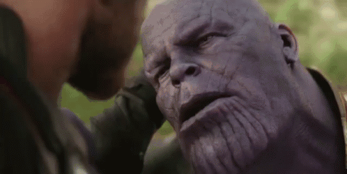 Man Touching Thanos Face Avengers Infinity War
