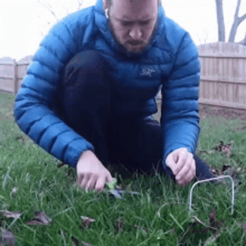 Man Trimming The Grass GIF