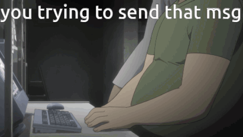 Man Trying to Send That Msg at Desk