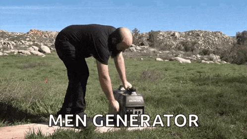 Man Trying To Start A Generator GIF