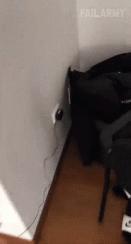 Man Unplugging And Throwing Computer  GIF