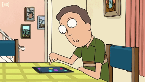 Man Using Tablet With As GIF