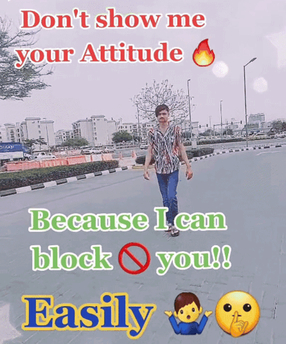 Man Walking Don't Show Me Your Attitude Because I Can Block You