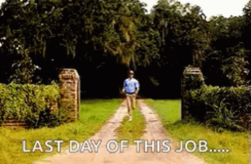 Man Walking Down Dirt Road Last Day of This Job
