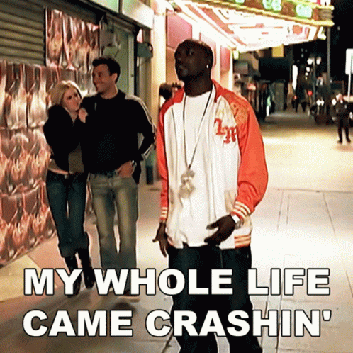 Man Walking Down Sidewalk With My Whole Life Came Crashing GIF