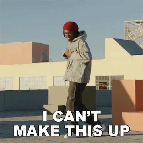 Man Walking on Rooftop Saying I Can't Make This Up