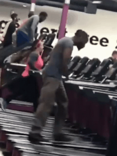 Man Walking On Treadmill In Gym Saying Free GIF