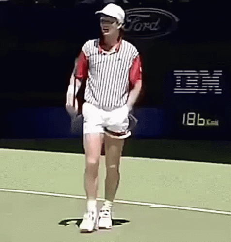 Man Walking Tennis Court Front Ford Ad