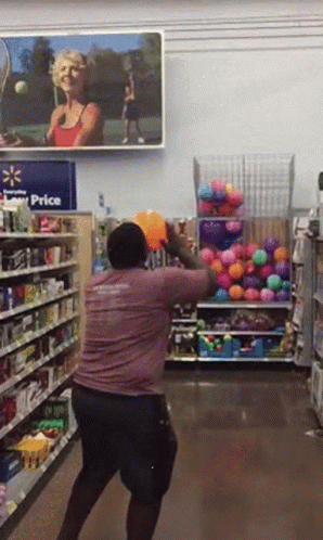 Man Was Hit By The Ball Walmart Funny GIF