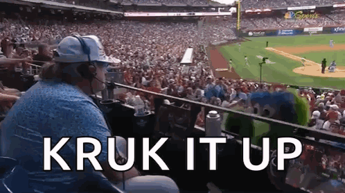Man Watching Baseball Game Kruk It Up GIF