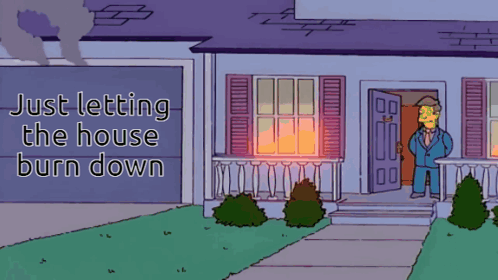 Man Watching House Burn Down