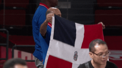 Man Waving Dominican Republic Flag GIF