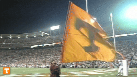 Man Waving Giant Flag Of Rocky Top GIF