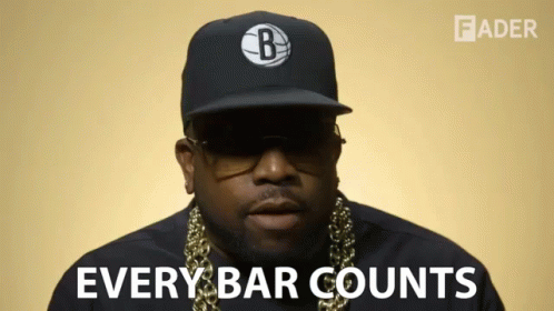 Man Wearing B Hat Says Every Bar Counts