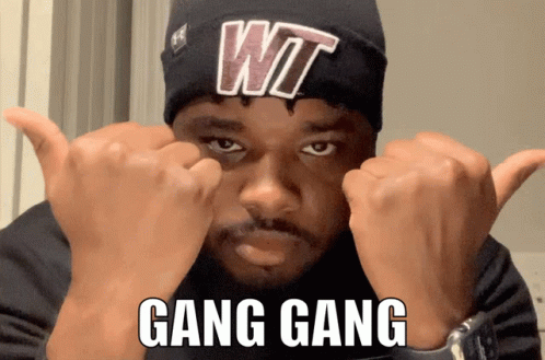 Man Wearing Beanie Gang Gang Hand Gestures GIF
