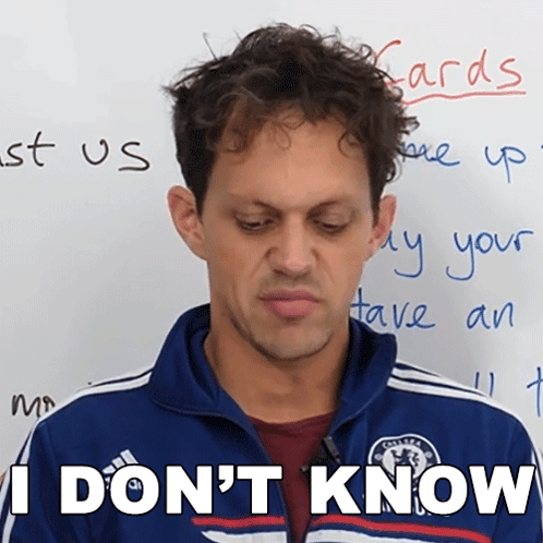 Man Wearing Blue Jacket With I Don't Know
