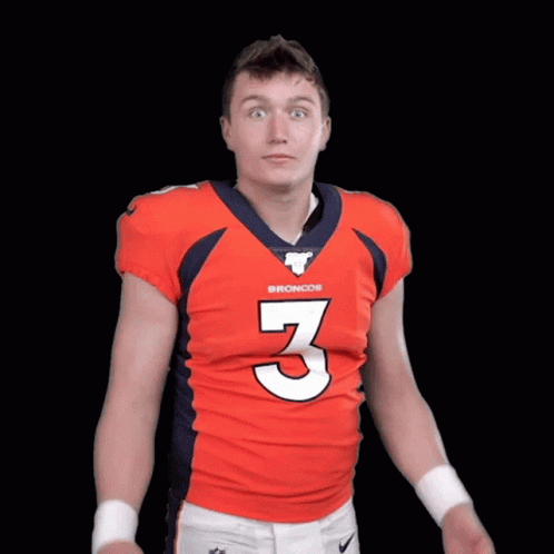 Man Wearing Broncos Jersey Number 3 GIF