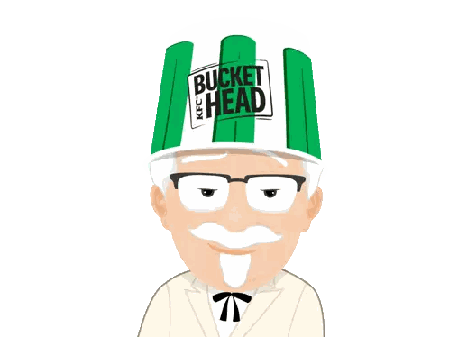 Man Wearing Bucket Head