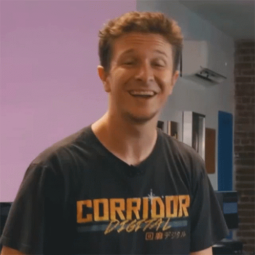 Man Wearing Corridor Digital T-Shirt Smiling