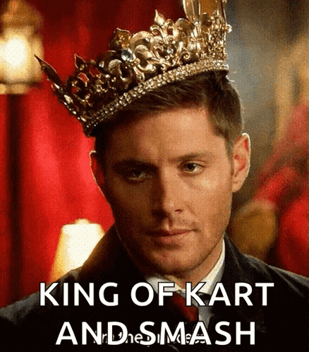 Man Wearing Crown King Of Kart And Smash GIF