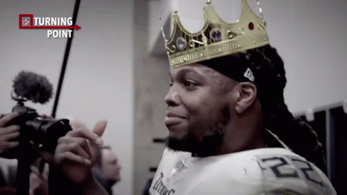 Man Wearing Crown With NFL Logo