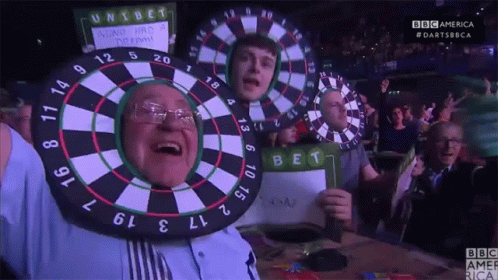 Man Wearing Dart Board Saying Winning Had a Dream