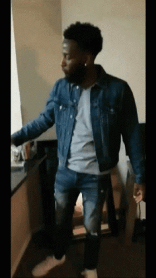 Man Wearing Denim Show Milly Rock Dance GIF