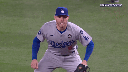 Man Wearing Dodgers Jersey With Mouth Open