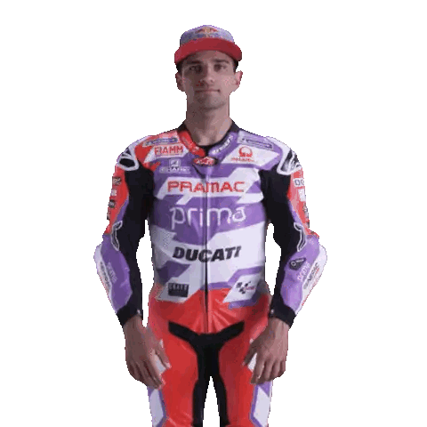 Man Wearing Ducati Motorcycle Suit
