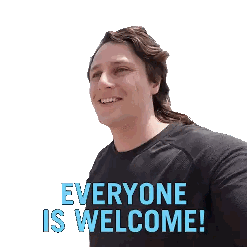 Man Wearing Everyone Is Welcome Shirt