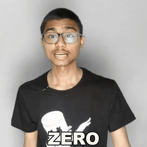 Man Wearing Eyeglasses With Zero Text Below GIF