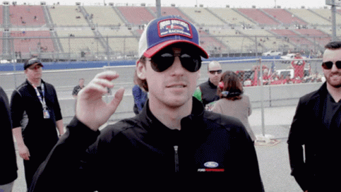 Man Wearing Ford Motors Racing Hat GIF
