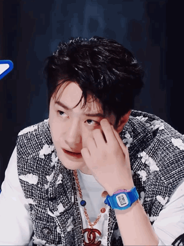 Man Wearing G-Shock Blue Watch