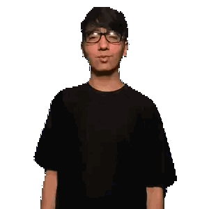 Man Wearing Glasses and Black Shirt with Arms Out