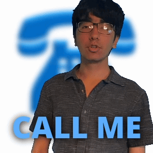Man Wearing Glasses And Blue Call Me Phone GIF