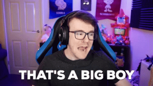 Man Wearing Glasses and Headphones Saying Big Boy