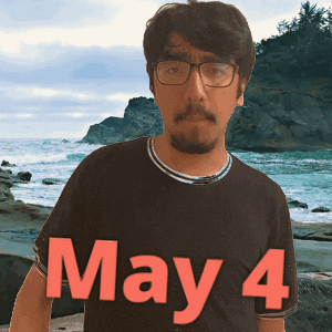 Man Wearing Glasses And May 4 Shirt GIF