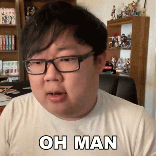 Man Wearing Glasses And White Shirt Saying Oh Man