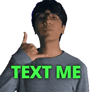 Man Wearing Glasses Giving Thumbs Up Text Me