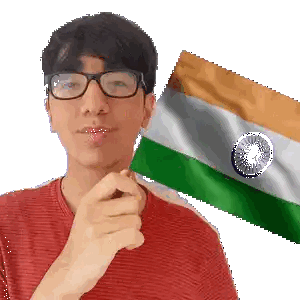Man Wearing Glasses Holding Flag