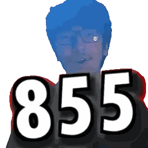 Man Wearing Glasses Holding Number 855