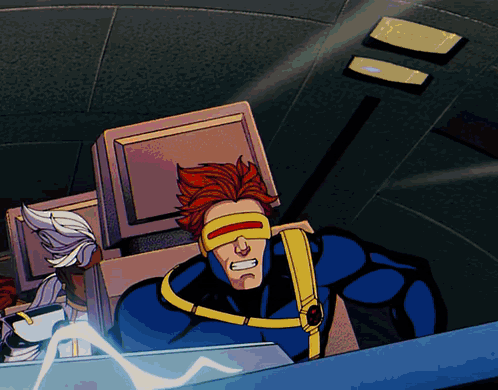 Man Wearing Glasses in Blue and Yellow
