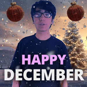 Man Wearing Glasses In Front Of December Sign GIF