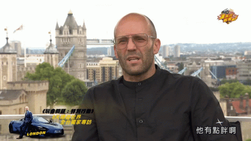 Man Wearing Glasses in Front of London Sign