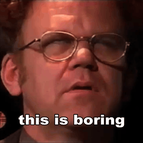 Man Wearing Glasses Making Boring Face
