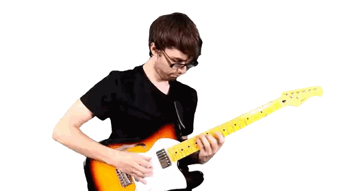 Man Wearing Glasses Playing Guitar