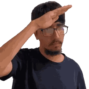 Man Wearing Glasses Saluting