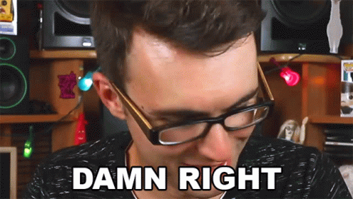 Man Wearing Glasses Saying Damn Right