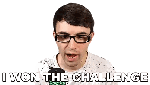 Man Wearing Glasses Saying I Won The Challenge