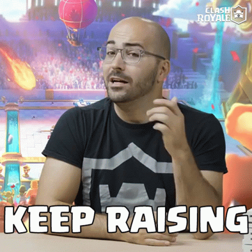 Man Wearing Glasses Saying Keep Raising